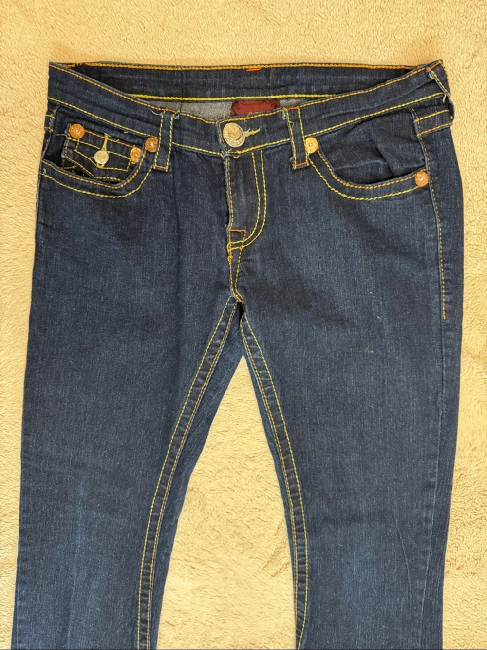 True Religion Joey Super T Indigo Dark Wash Flared Leg Jeans sz 31 - Picture 3 of 12